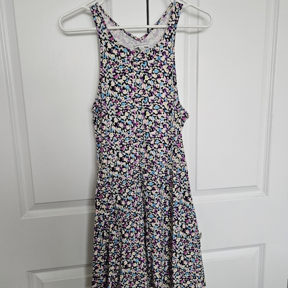 Floral Mini Dress With Back Cutouts